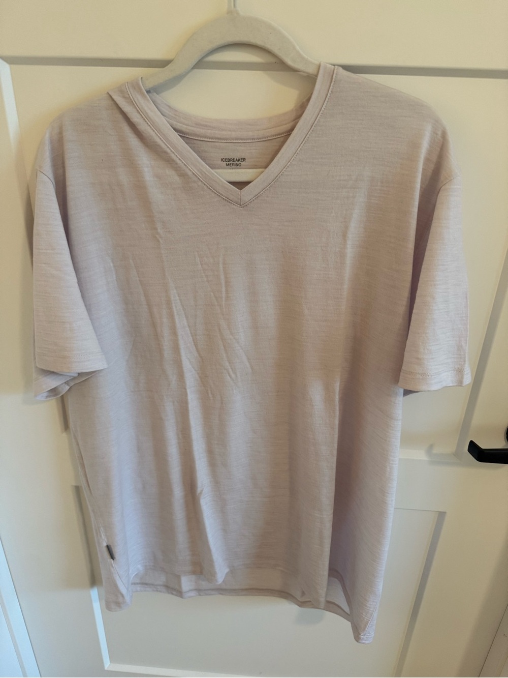 Icebreaker Men’s Merino Wool V Neck T Shirt XXL White Short Sleeve